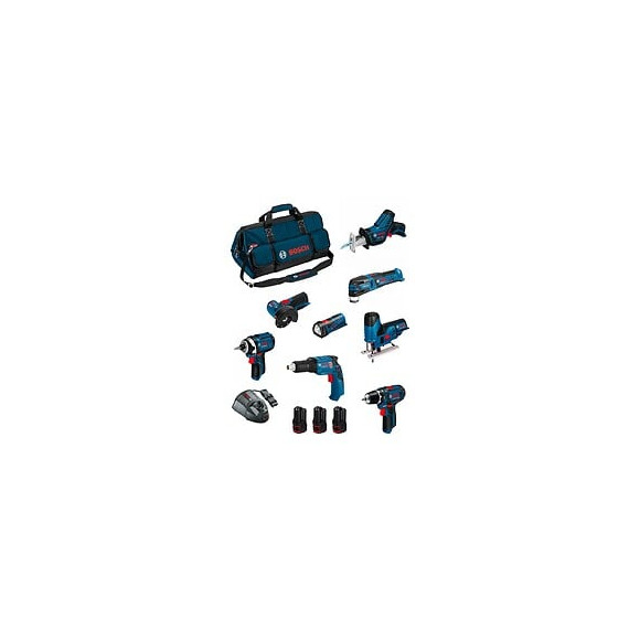 Bosch Kit Bmkb8-28ad3 (gsr12v-15+gtb12v-11+gdr12v-105+gws12v-76+gst12v-70+gop12v-28+gsa12v-14+gli12v-80+3x2,0ah+gal1230cv+hdbag