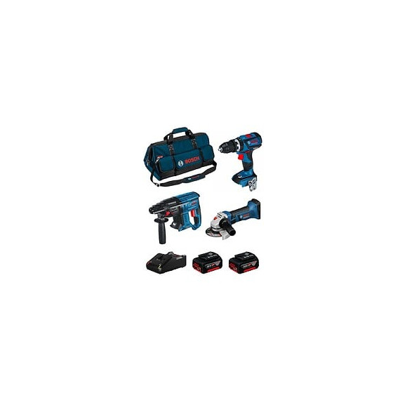 Bosch Kit 18v Bk309bag (gsb 18v-60 C Gws 18-125 V-li Gbh 18v-21 2 X 5,0 Ah Gal18v-40 Sac)