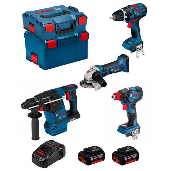 Bosch Kit Psg4p2d (gbh 18v-26f Gsb 18 V-li Gws 18-125 V-li Gdx 18v-200c 2 X 5,0ah Gal1880cv L-boxx 238 L-boxx 136)