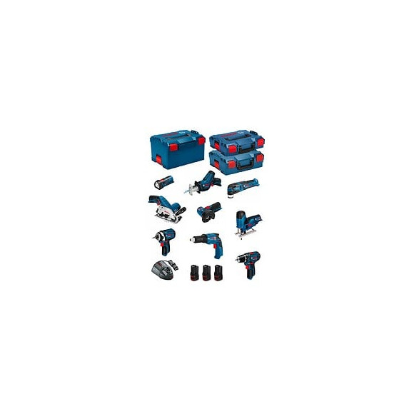 Bosch Kit 12v Bmk9-28ad3 (gsr 12v-15+gtb 12v-11+gdr 12v-105+gws 12v-76+gst 12v-70+gks 12v-26+gop 12v-28+gsa 12v-14+gli 12v-80)