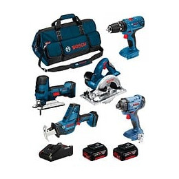 Bosch Kit 18v Bk501bag (gsa 18 V-li C Gst 18 V-li S Gks 18 V-li Gsb 18v-21 Gdr 18v-160 2 X 4,0 Ah Gal18v-40 Sac)