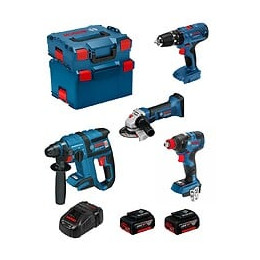 Bosch Kit Psg4p2dec (gbh 18v-ec Gsb 18v-21 Gws 18-125 V-li Gdx 18v-200c 2 X 5,0ah Gal1880cv L-boxx 238 L-boxx 136)