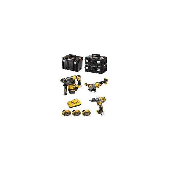 Dewalt Kit Fvk381x3-qw 54v/18v (dch333 Dcd796 Dcg414 3 X 9,0 Ah Dcb118 2 X Tstak Ii Tstak Vi)
