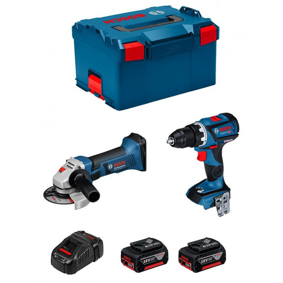 Bosch Kit Gsr 18v-60c Gws 18-125 V-li (2 X 3,0ah Gal1880cv L-boxx 238)