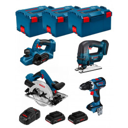 Bosch Kit Psl4wm2cp (gsr 18v-60c Gst 18v-li Gks 18v-57g Gho 18v-li 2 X 4,0 Ah Procore Gal1880cv 3 X L-boxx 238)