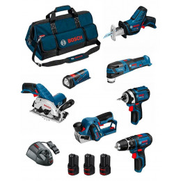 Bosch Kit Bmkb7-28ed3 (gsb 12v-15+gdr 12v-105+gks 12v-26+gop 12v-28+gsa 12v-14+gli 12v-80+gho 12v-203x2,0ahgal1230cvhdbag)