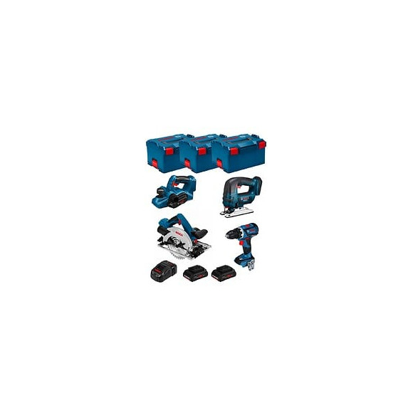Bosch Kit Psl4wm2cp (gsr 18v-60c Gst 18v-li Gks 18v-57g Gho 18v-li 2 X 4,0 Ah Procore Gal1880cv 3 X L-boxx 238)