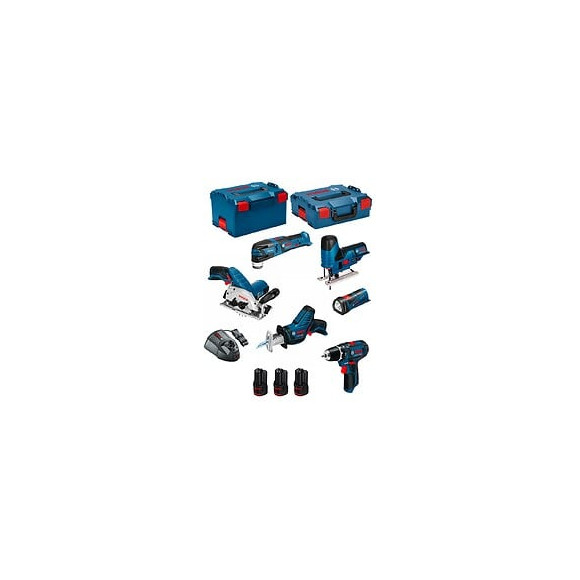 Bosch Kit 12v Bmk6-28cd3 (gsr 12v-15+gks 12v-26+gst 12v-70+gop 12v-28+gsa 12v-14+gli 12v-80+3 X 2,0ah+gal1230cv)