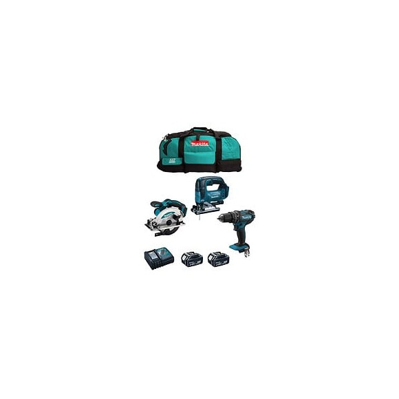 Makita Kit Mk302 (dhp482 Dss610 Djv182 2 X 5,0 Ah Dc18rc Lxt600)