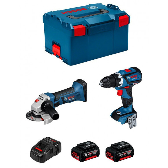 Bosch Kit Psl2p2mc (gws 18-125 V-li Gsr 18v-60c 2 X 5,0ah Gal1880cv L-boxx 238)