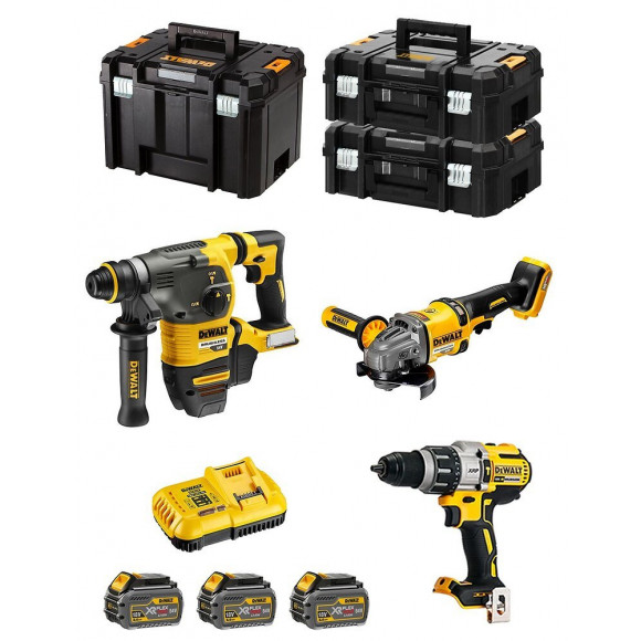 Dewalt Kit Fvk381t3hd-qw 54v/18v (dch333 Dcd996 Dcg414 3 X 6,0 Ah Dcb118 2 X Tstak Ii Tstak Vi)