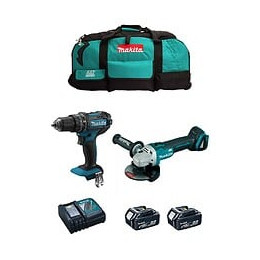 Makita Kit Mk205 (dhp482 Dga504 2 X 5,0 Ah Dc18rc Lxt600)