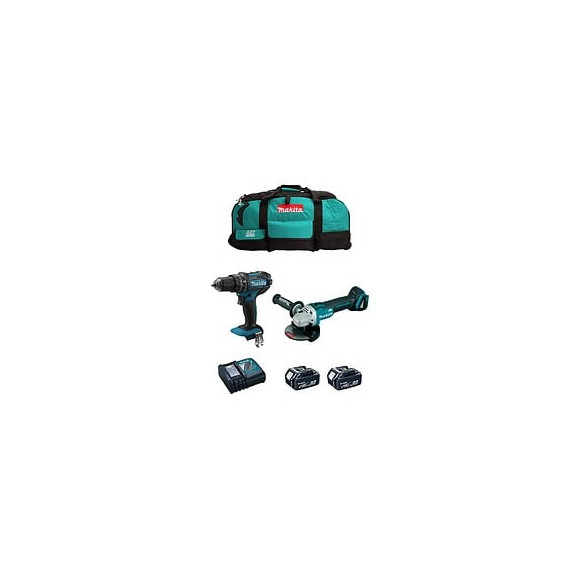 Makita Kit Mk205 (dhp482 Dga504 2 X 5,0 Ah Dc18rc Lxt600)