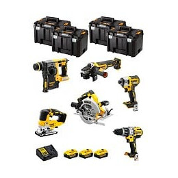 Dewalt Kit Dwk601t (dcd996 Dch273 Dcg405 Dcf887 Dcs334 Dcs570 3 X 5,0 Ah Dcb115 4 X Tstak Vi)