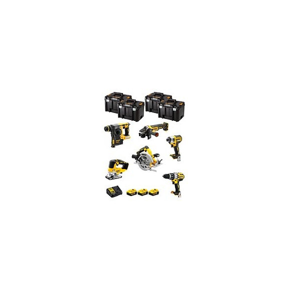 Dewalt Kit Dwk601t (dcd996 Dch273 Dcg405 Dcf887 Dcs334 Dcs570 3 X 5,0 Ah Dcb115 4 X Tstak Vi)