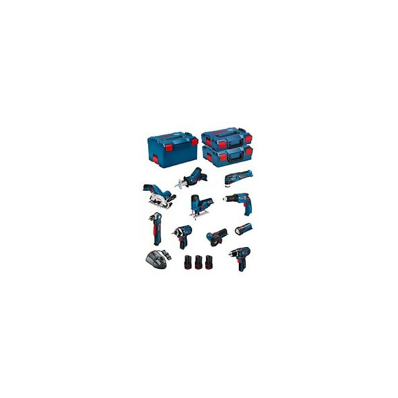 Bosch Kit 12v Bmk10-28ad3(gsr12v-15+gdr12v-105+gks12v-26+gws12v-76+gst12v-70+gop12v-28+gsa12v-14+gwb 12v-10+gli12v-80+gtb12v-11
