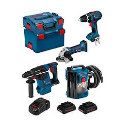 Bosch Kit Psl4m2cp (gbh 18v-26f Gsb 18v-li Gws 18-125v-li Gas 18v-10l 2x4,0ah Procore Gal1880cvl-boxx136l-boxx238)
