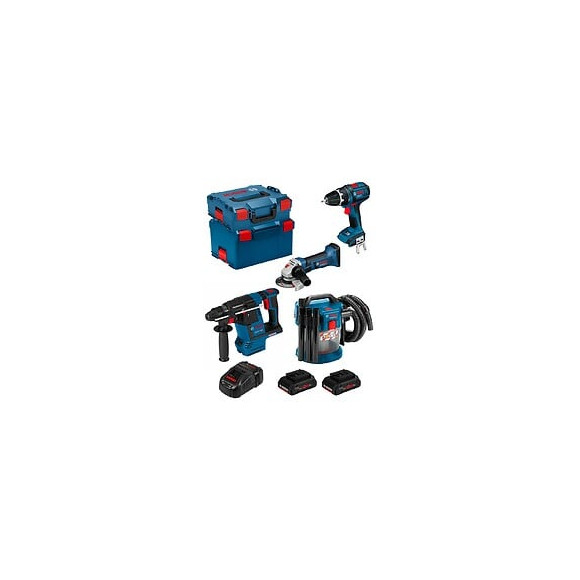 Bosch Kit Psl4m2cp (gbh 18v-26f Gsb 18v-li Gws 18-125v-li Gas 18v-10l 2x4,0ah Procore Gal1880cvl-boxx136l-boxx238)