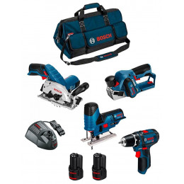 Bosch Kit 12v Bmkb4-28ad2 (gks 12v-26 Gst 12v-70 Gho 12v-20 Gsr 12v-15 2 X 2,0 Ah Gal1230cv Hdbag)