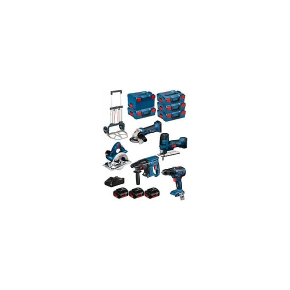 Bosch Kit 18v Bk502 (gst 18v-lis+gks 18v-li+gbh 18v-21+gws 18-125v-li+gsr 18v-55+ 3x5,0ah+gal18v-40+4xl-boxx136+l-boxx238+caddy