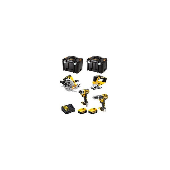 Dewalt Kit Dwk403 (dcd796 Dcf887 Dcs334 Dcs570 2 X 5,0 Ah Dcb115 2 X Tstak Vi)