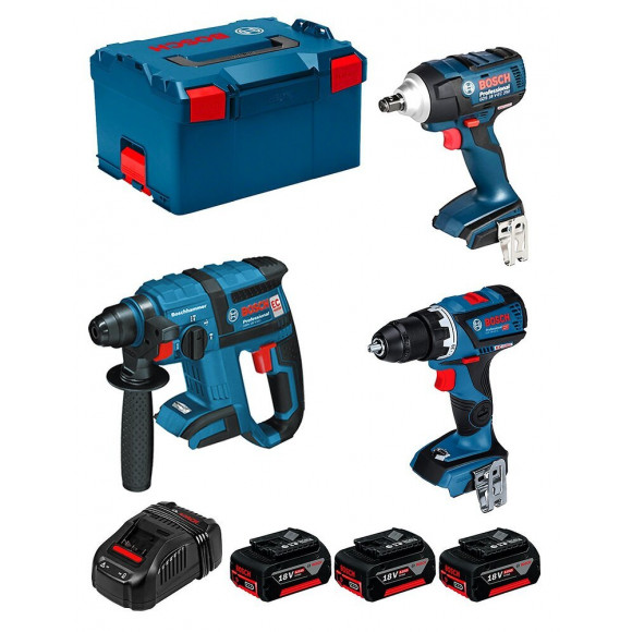 Bosch Kit Ecl3p3cec (gsr 18v-60c Gds 18v-ec 250 Gbh 18v-ec 3 X 5,0ah Gal1880cv L-boxx 238)