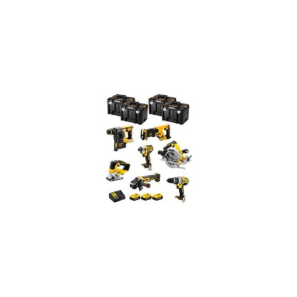 Dewalt Kit Dwk703t (dcd996 Dch273 Dcg405 Dcf887 Dcs334 Dcs570 Dcs367 3 X 5,0 Ah Dcb115 4 X Tstak Vi)