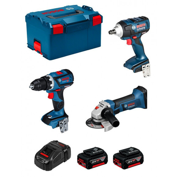 Bosch Kit Psl3p2mc (gsr 18v-60c Gds 18v-ec 250 Gws 18-125 V-li 2 X 5,0ah Gal1880cv L-boxx 238)