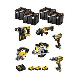 Dewalt Kit Dwk600t (dcd796 Dch273 Dcg405 Dcf887 Dcs331 Dcs391 3 X 5,0 Ah Dcb115 4 X Tstak Vi)
