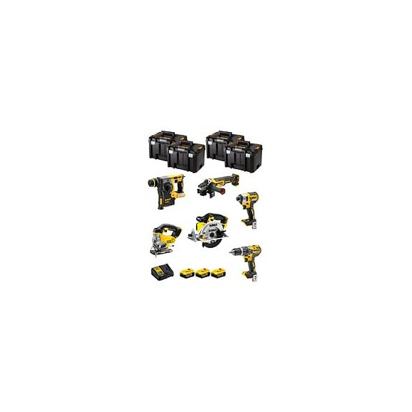 Dewalt Kit Dwk600t (dcd796 Dch273 Dcg405 Dcf887 Dcs331 Dcs391 3 X 5,0 Ah Dcb115 4 X Tstak Vi)
