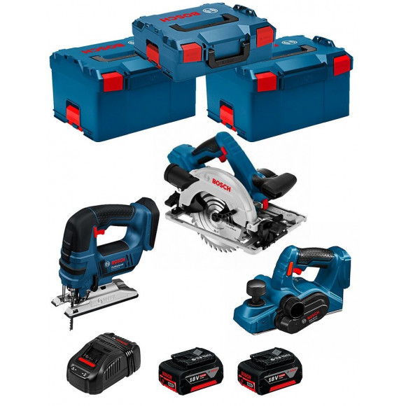 Bosch Kit Psl3p2wc (gst 18v-li B Gks 18v-57g Gho 18v-li 2 X 5,0ah Gal1880cv 2 X L-boxx 238 L-boxx 136)