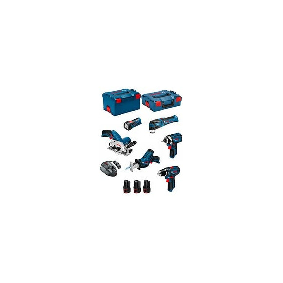 Bosch Kit 12v Bmk6-28ad3 (gsr 12v-15+gdr 12v-105+gks 12v-26+gop 12v-28+gsa 12v-14+gli 12v-80+3 X 2,0 Ah+gal1230cv )