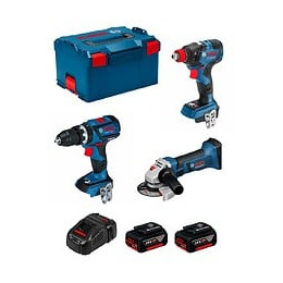 Bosch Kit Gsb 18v-60c Gdx 18v-200c Gws 18-125v-li (2 X 5,0ah Gal1880cv L-boxx 238)