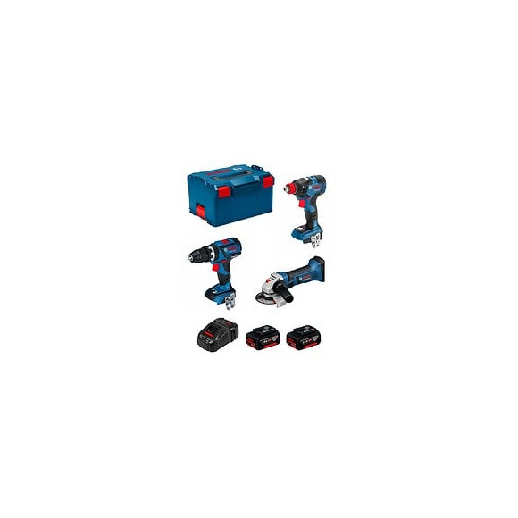 Bosch Kit Gsb 18v-60c Gdx 18v-200c Gws 18-125v-li (2 X 5,0ah Gal1880cv L-boxx 238)