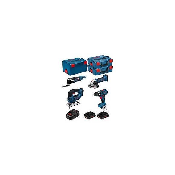 Bosch Kit Psl4wgm2cp (gst 18v-li B+gop 18v-28+gws 18-125 V-li+gsb 18 V-li+ 2x4,0 Ah Procore+gal1880cv+l-boxx138+2xl-boxx136)
