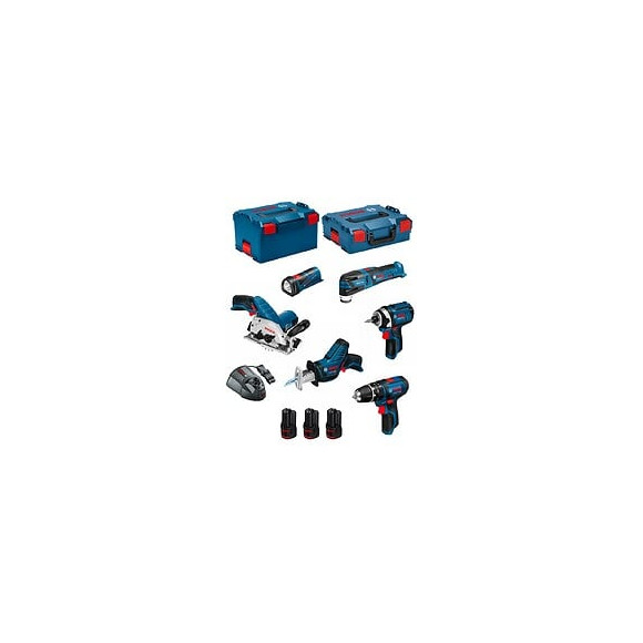 Bosch Kit 12v Bmk6-28bd3 (gsb 12v-15+gdr 12v-105+gks 12v-26+gop 12v-28+gsa 12v-14+gli 12v-80+3 X 2,0ah+gal1230cv)
