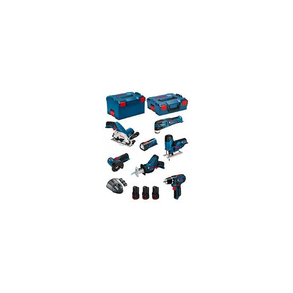 Bosch Kit 12v Bmk7-28ad3 (gsr 12v-15+gks 12v-26+gws 12v-76+gst 12v-70+gop 12v-28+gsa 12v-14+gli 12v-80+3 X 2,0ah+gal1230cv)
