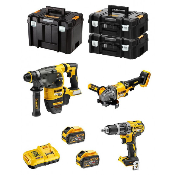Dewalt Kit Fvk381x2-qw 54v/18v (dch333 Dcd796 Dcg414 2 X 9,0 Ah Dcb118 2 X Tstak Ii Tstak Vi)
