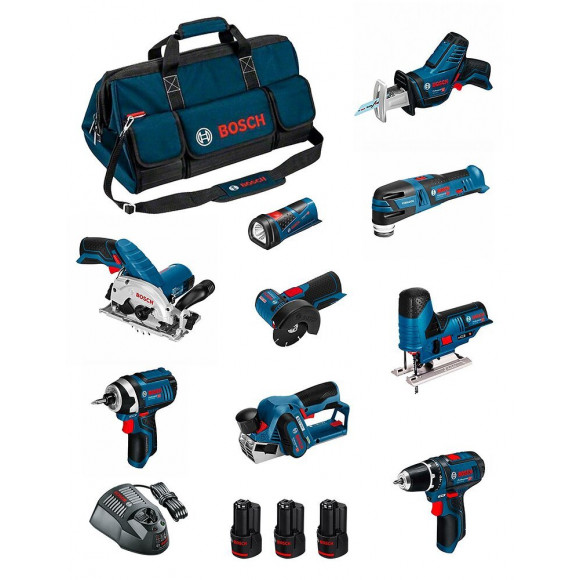 Bosch Kit Bmkb9-28dd3 (gsr12v-15+gdr12v-105+gks12v-26+gws12v-76+gst12v-70+gop12v-28+gsa12v-14+gli12v-80+gho12v-20+3x2,0ah)
