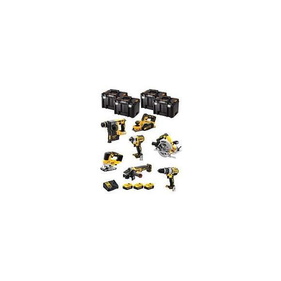 Dewalt Kit Dwk701t (dcd996 Dch273 Dcg405 Dcf887 Dcs334 Dcs570 Dcp580 3 X 5,0 Ah Dcb115 4 X Tstak Vi)