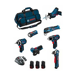 Bosch Kit Bmkb7-28cd3 (gsr 12v-15+gdr 12v-105+gwb 12v-10+gws 12v-76+gop 12v-28+gsa 12v-14+gli 12v-80+3x3,0ah+ Gal1230cv+hdbag)