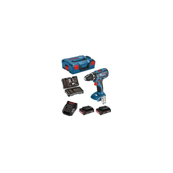 Perceuse-visseuse Bosch Gsr 18v-28 (2 X 2,0 Ah Al1820cv L-boxx 136) Set De 43 Embouts De Vissage