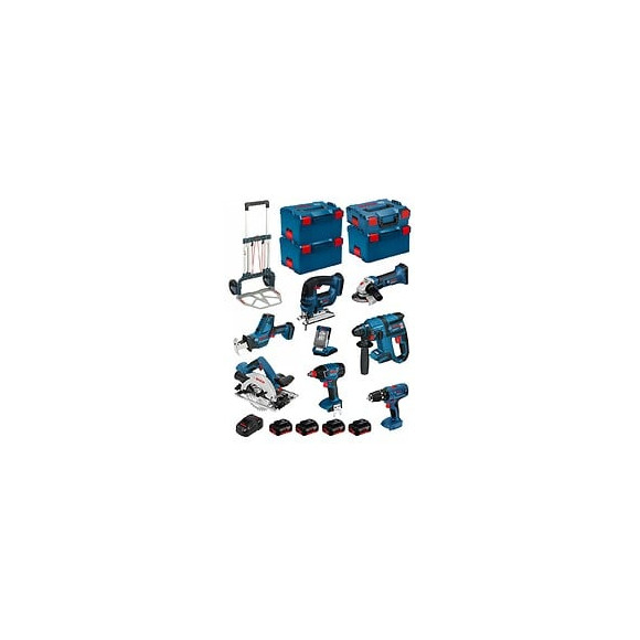 Bosch Kit Psl8p4a+caddy (gst 18 V-lib+gks 18v-57g+gdx 18v-li+gbh 18v-ec+gsa 18v-lic+gli Variled+gsb 18v-21+gws 18-125v-li)