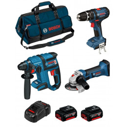 Bosch Kit Psb3m3 (gbh 18 V-ec Gsb 18-2-li Gws 18-125 V-li 2 X 5,0ah Gal1880cv Hdbag)