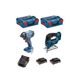 Bosch Kit 18v Bsk182d2b (gdr 18v-160 Gst 18v-li B 2 X 2,0 Ah Al1820 2 X L-boxx 136)