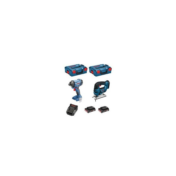Bosch Kit 18v Bsk182d2b (gdr 18v-160 Gst 18v-li B 2 X 2,0 Ah Al1820 2 X L-boxx 136)