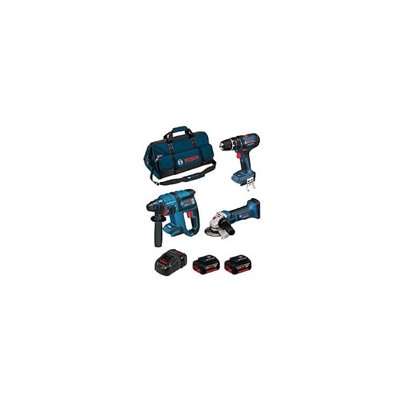 Bosch Kit Psb3m3 (gbh 18 V-ec Gsb 18-2-li Gws 18-125 V-li 2 X 5,0ah Gal1880cv Hdbag)