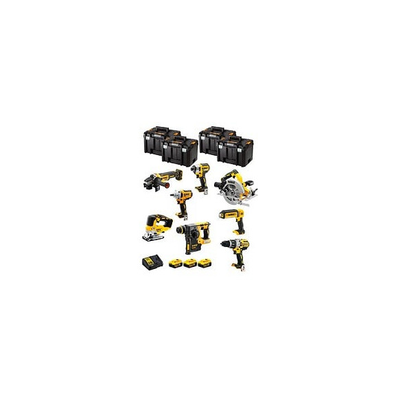 Dewalt Kit Dwk801t (dcd996 Dch273 Dcg405 Dcf887 Dcf894 Dcs334 Dcs570 Dcl050 3 X 5,0 Ah Dcb115 4 X Tstak Vi)
