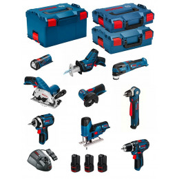 Bosch Kit 12v Bmk9-28bd3 (gsr 12v-15+gdr 12v-105+gks 12v-26+gws 12v-76+gst 12v-70+gop 12v-28+gsa 12v-14+gwb 12v-10+gli 12v-80)