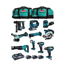 Makita Kit Mk1001 (ddf482+ Dhr171+ Dga504+ Dtd152+ Djv182+ Dss610+ Djr186+ Dbo180+ Dtm51+ Dml802+ 3x5,0ah Dc18rd 2xlxt600)